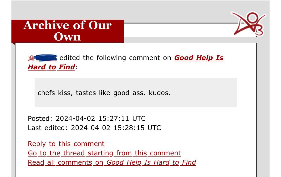 It’s rewarding to know that people are still enjoying my fanfic all these years later