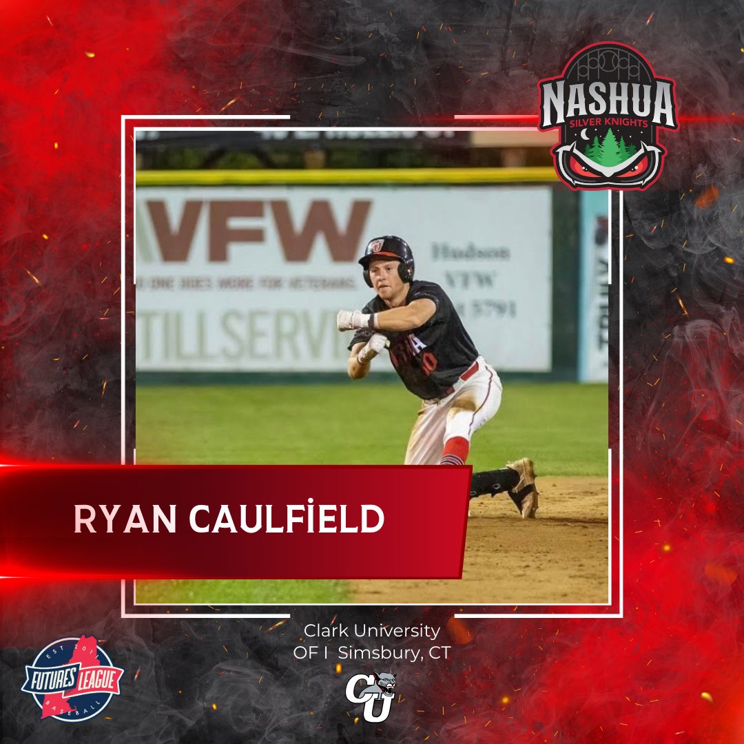 Welcome back to Nashua, Ryan Caulfield! Last season, Caulfield led the Silver Knights in batting average hitting .307 with 25 RBI. He’s doing more of the same this spring batting .358 with 20 RBI and 7 extra base hits for the Cougars!