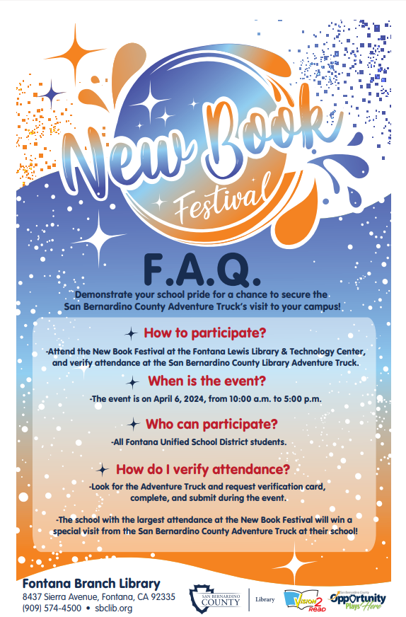 New Book Festival
This event will take place April 6th,2024  From 10am - 5pm
hope to see you all there.