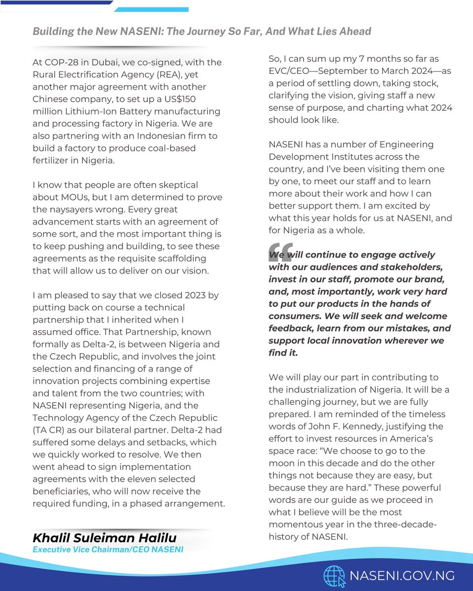 Since @KSHalilu took over the leadership of @NASENIHQ, his template for the diversification of science and technology for transformation various social sector in Nigeria was clear and visible. The journey ahead will put Nigeria at the top in Science and Technology ecosystem.
