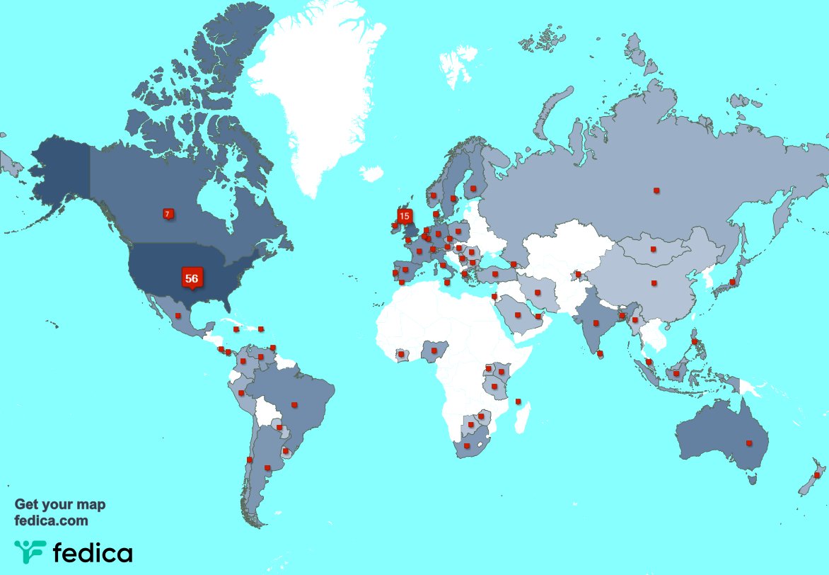 I have 12 new followers from USA 🇺🇸 last week. See fedica.com/!drrradio