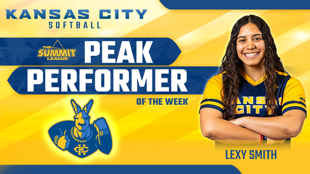 She means business! Bloch student-athlete Lexy Smith has been named <a href="/TheSummitLeague/">The Summit League</a> peak performer of the week after a big weekend at the plate for <a href="/kcroossb/">Kansas City Softball</a>! Smith is currently a junior pursuing her bachelor's degree in business administration. Congratulations, Lexy!