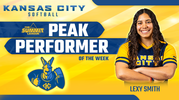 She means business! Bloch student-athlete Lexy Smith has been named @TheSummitLeague peak performer of the week after a big weekend at the plate for @kcroossb! Smith is currently a junior pursuing her bachelor's degree in business administration. Congratulations, Lexy!