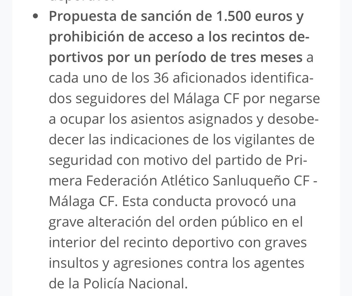 defendmalaga's tweet photo. Por si no fuera poco lo sufrido en este viaje, nos dejan 36 propuestas de sanción sin motivo alguno. Gracias @MalagaCF. https://t.co/UN06AAFrZ5