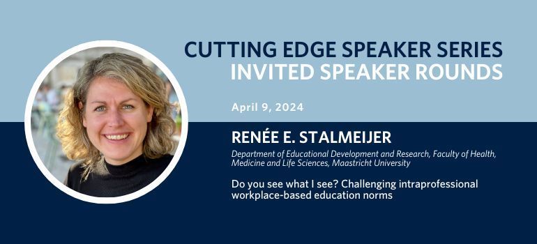 T - minus 1 week 'til the next edition of our Cutting Edge Speaker Series with @ReneeStalmeijer! #MedEd #HPE More info here: buff.ly/32Eot4Z