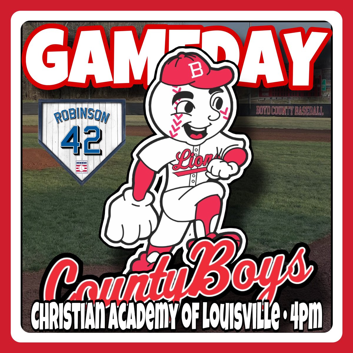 Gameday! The Lions look to get back on track after falling to Bullitt East last night. First pitch at 4pm against Christian Academy of Louisville.