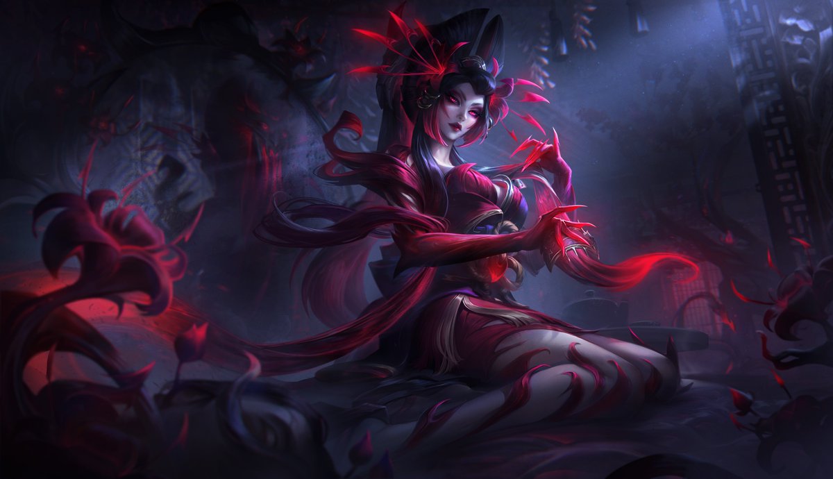 LeagueOfLegends's tweet image. Drink in the power of the Blood Moon🌖