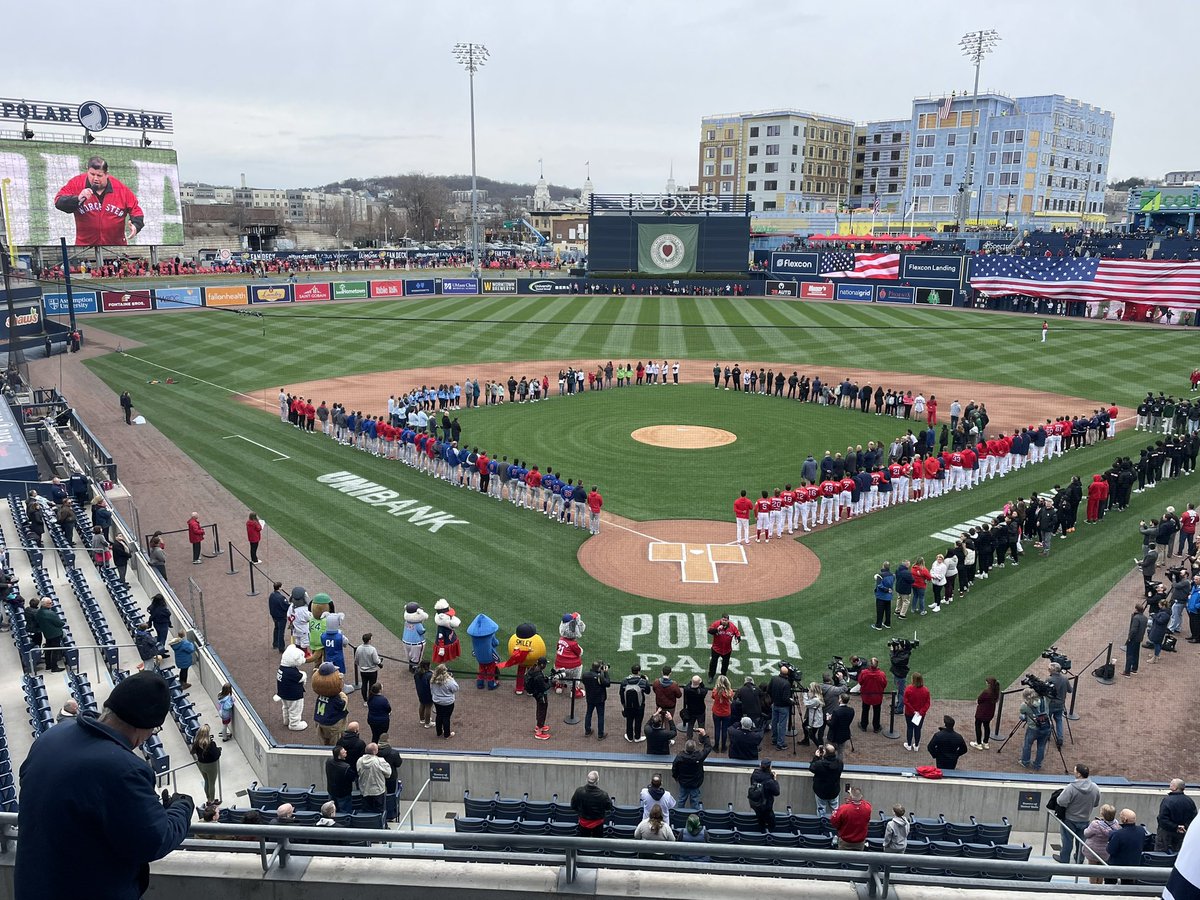 An emotional day, but the show must goes on The @WooSox begin their 4th season at Polar Park as they welcome in the @BuffaloBisons Coverage is underway on @NESN!