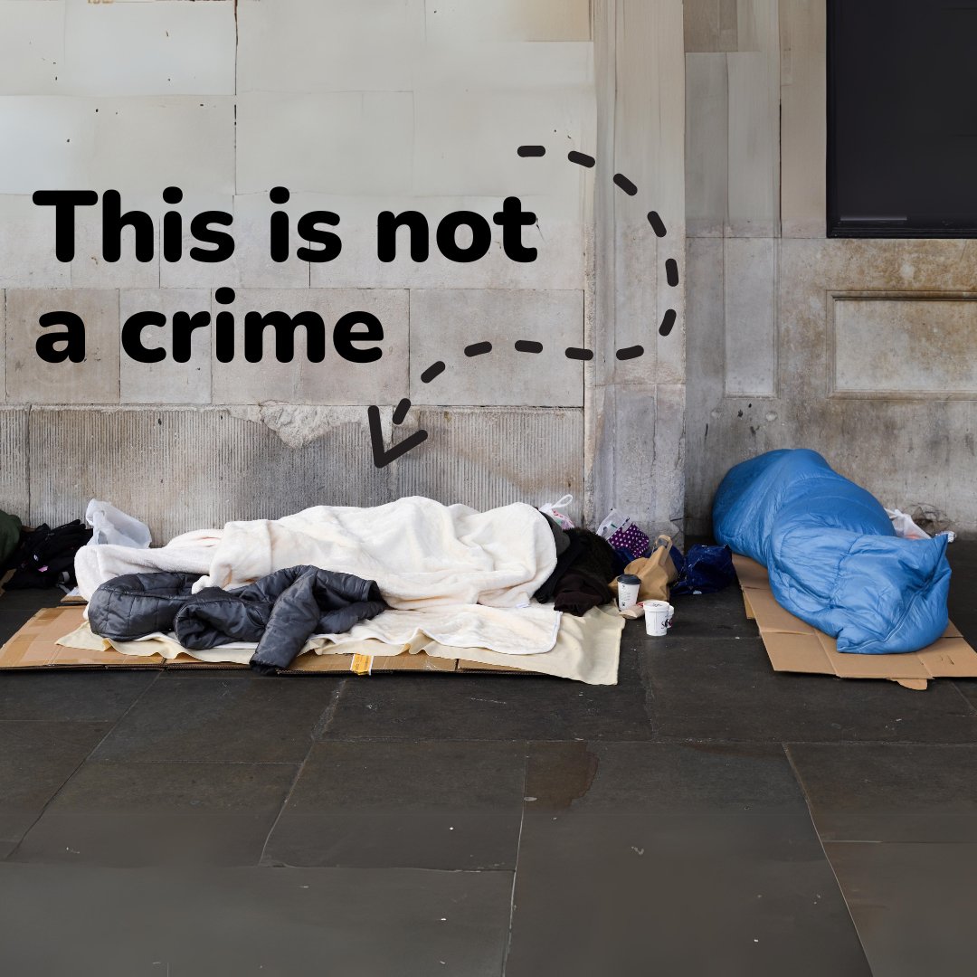 Homelessness is not a crime. ❌ Their proposed Criminal Justice Bill mean people who are rough sleeping could face fines up to £2,500 for so-called ‘nuisance’ #roughsleeping. We shouldn’t be punishing people on the street but connecting them to the right support.