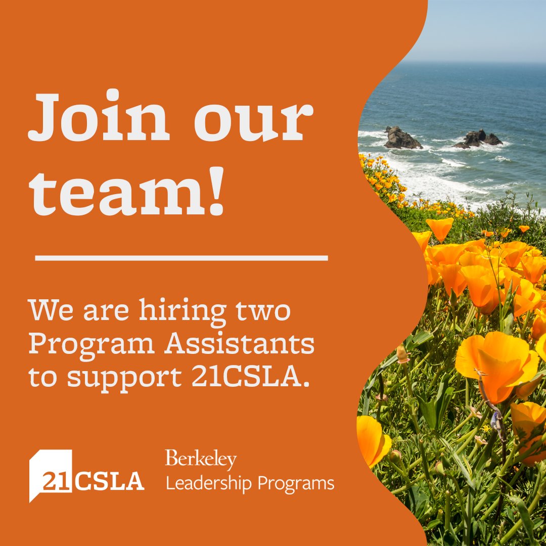 Join our team! We are hiring two Program Assistants to support 21CSLA. ow.ly/LyQR50R6OH6 @bseleadership #21CSLA #LeadingForEquity