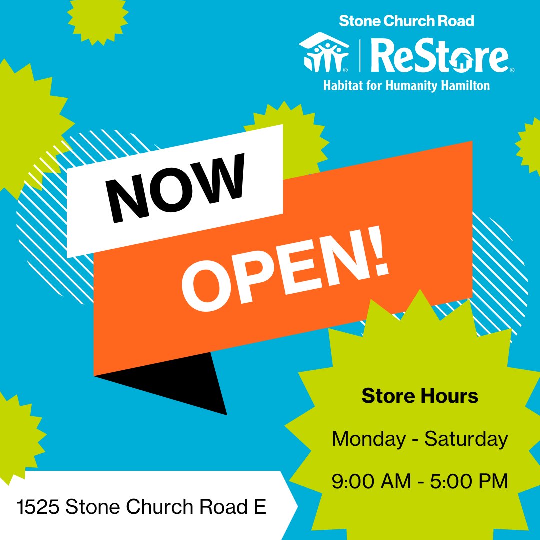 🎉 The wait is over! Our brand new Stone Church ReStore is now open in its soft launch stage! Come in and check out our amazing finds! 🛍 Stay tuned for our Grand Opening Celebration date announcement in just a few weeks. Let's build brighter futures together! 🏡💙