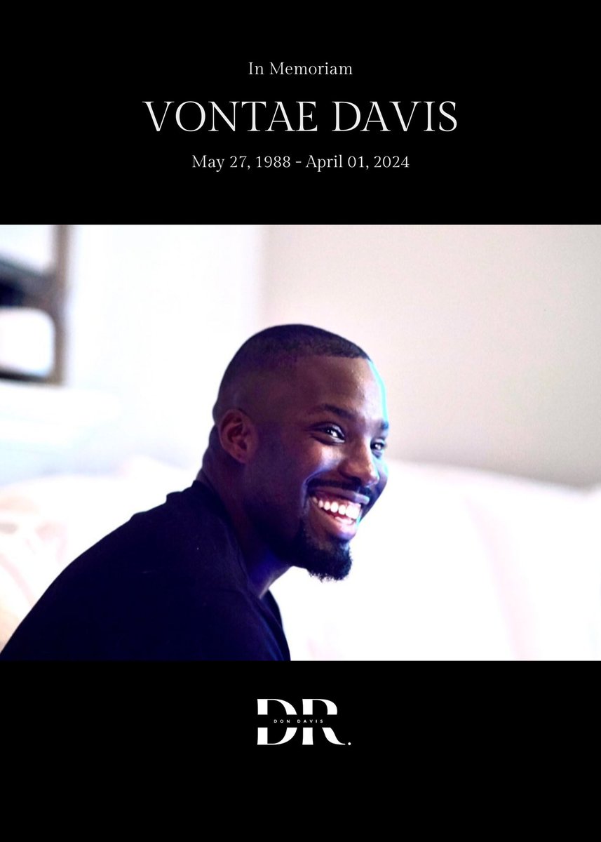 Another member of the NFL community has gone too soon. 

A somber reminder check in on friends and family when someone crosses my mind. 

Sending prayers for the Davis family as they grieve the loss of their loved one.