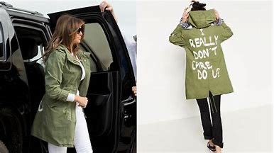 This was one of favorite Melania Trump moments. Does anybody remember the meaning and circumstances behind this outfit?