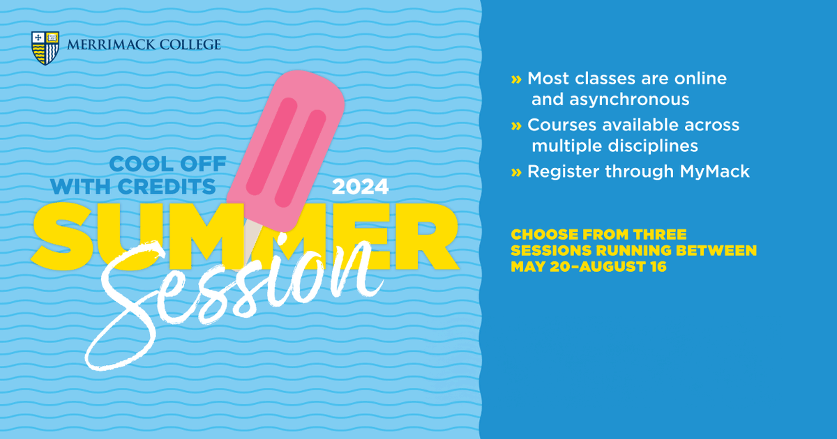 Summer Session 2024 registration is OPEN! With most classes offered online and asynchronously, you can get ahead on your graduation requirements or catch up on any necessary courses while still enjoying the sun! Register now for the best course selection:merrimack.edu/summer