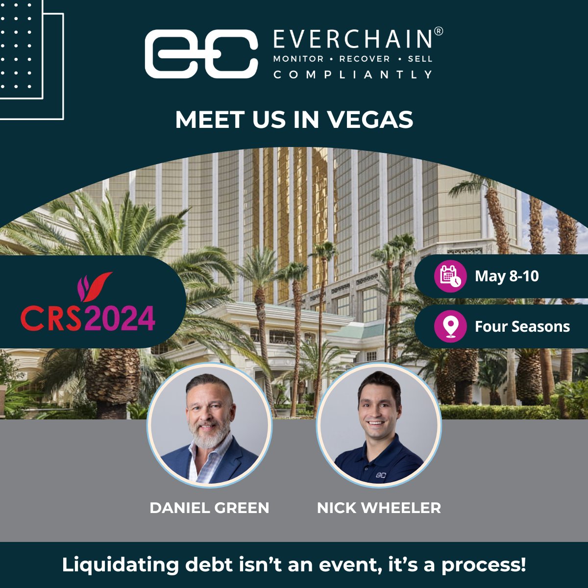 EverChain's tweet image. Connect with EverChain CRO @Daniel Green, and AVP @Nicholas Wheeler, at @CRS2024 in Las Vegas—an exclusive gathering of industry professionals focusing on collection, compliance, regulations, and operations.

Reserve your spot to connect here: hubs.la/Q02r9RT30