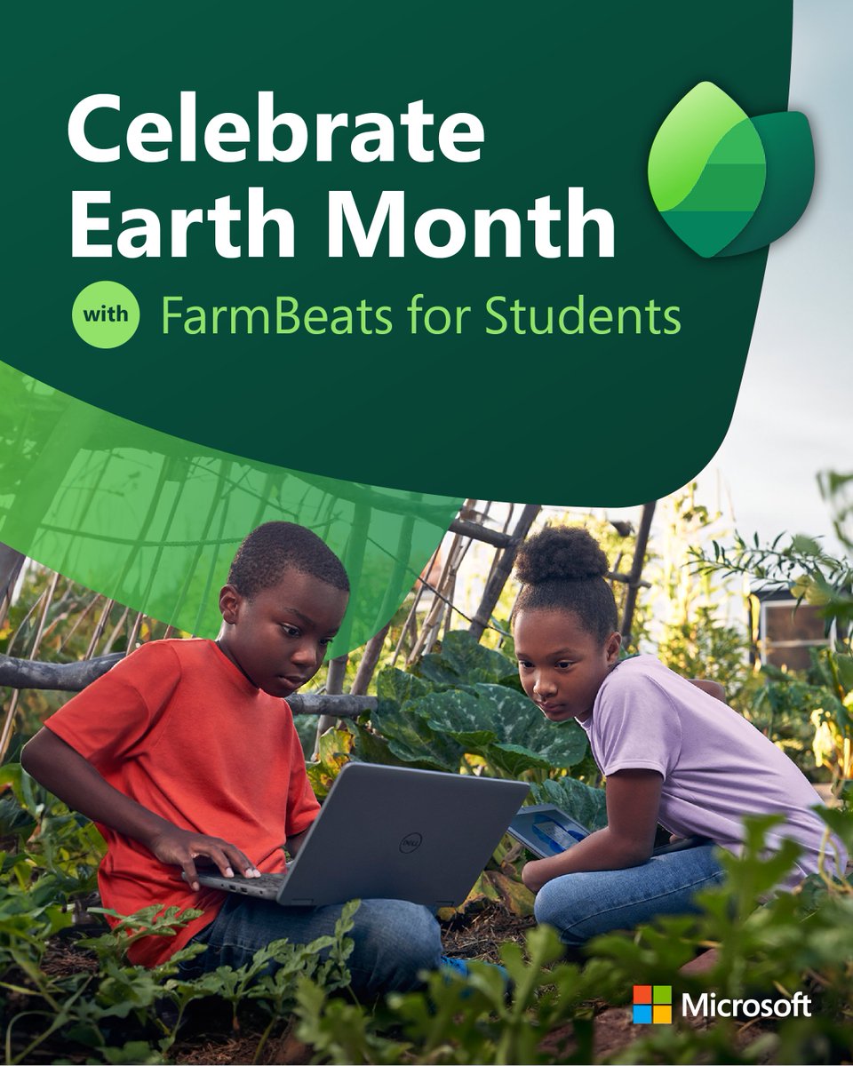 Celebrate #EarthMonth 🌎 with hands-on learning using FarmBeats for Students from #MicrosoftEDU.🌾 Students gain direct experience with digital sensors, data analysis, and #AI. Dig in and use the free curriculum: msft.it/6011cIvo1 @MSMakeCode #microbit #sustainability