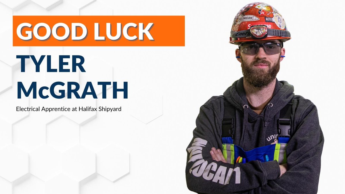 We're wishing good luck to Electrical Apprentice Tyler McGrath as he participates in the Nova Scotia Skills Competition for Electricians this Friday. Tyler is one of more than 350 apprentices on our team building and maintaining ships for Canada.