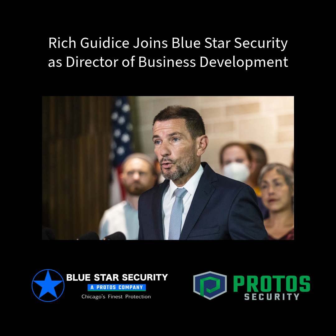BluStarSecurity's tweet photo. Rich Guidice Joins Blue Star Security as Director of Business Development 

Rich's position will enable him to continue with his passion in public safety. Read full article at https://t.co/Z91G7HqN0U 
.
.
.
#bluestarsecurity #protossecurity #richguidice #newhire #chicagonews https://t.co/Ki5Gawa66K