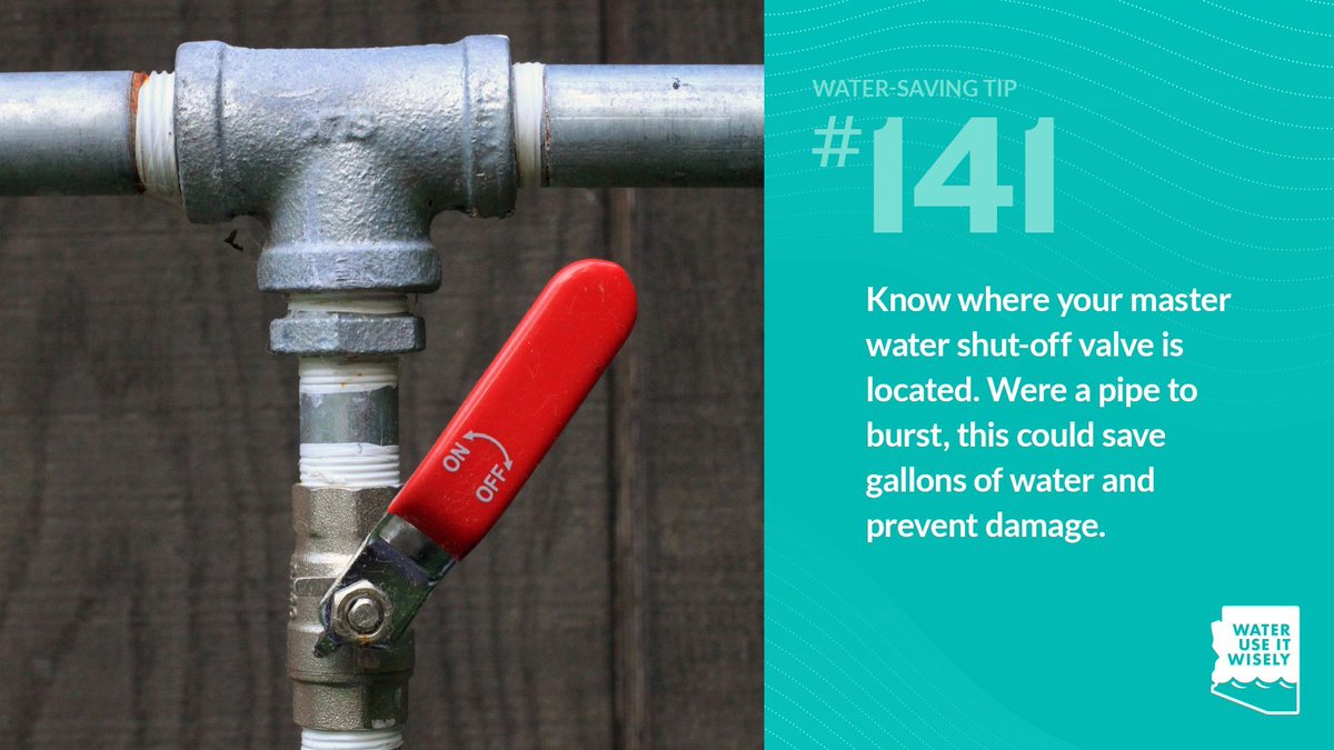 🫧 #TipTuesday! Know where your master water shut-off valve is located. Were a pipe to burst, this could save gallons of water and prevent damage. 💦 buff.ly/3dOZ3p5 #wateruseitwisely #waterconservation #az