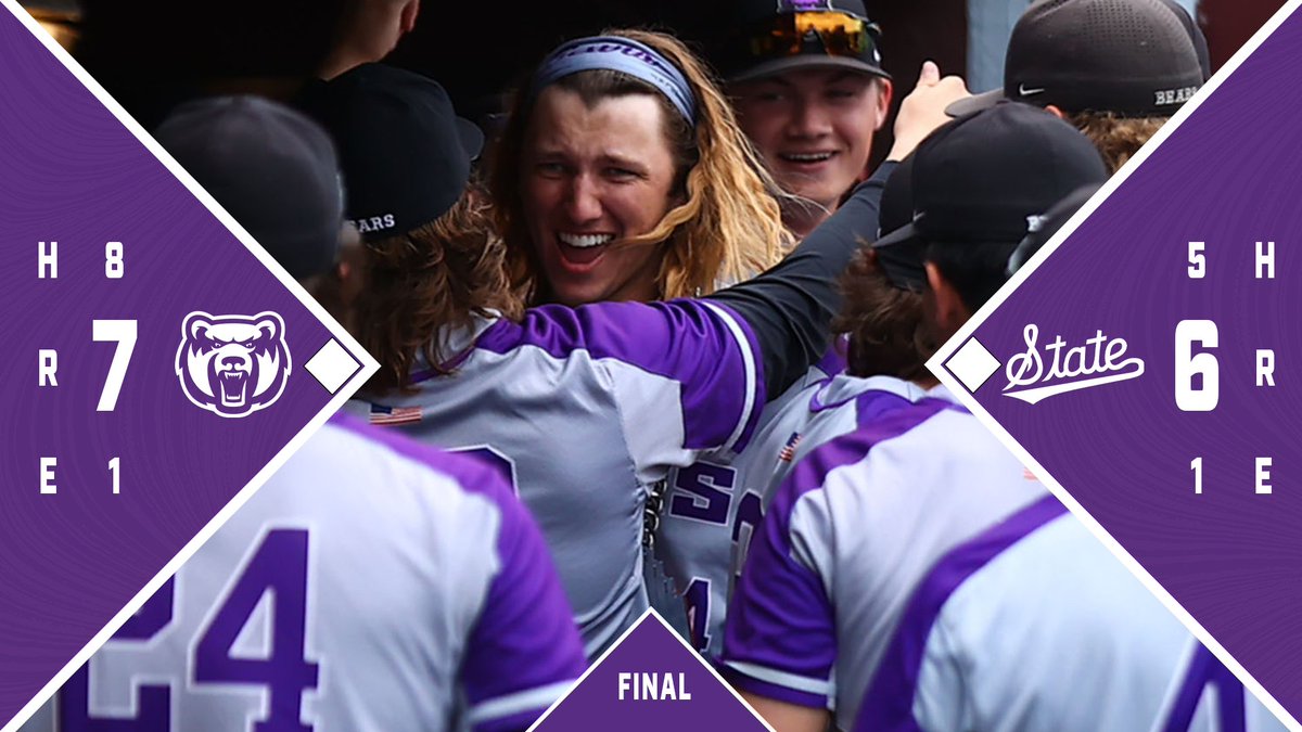 BEARS WIN!!! Charlie Christensen with back-to-back Ks with the bases loaded in the 9th to end it. UCA knocks off No. 23 Mississippi State 7-6! #BearClawsUp x #FightFinishFaith