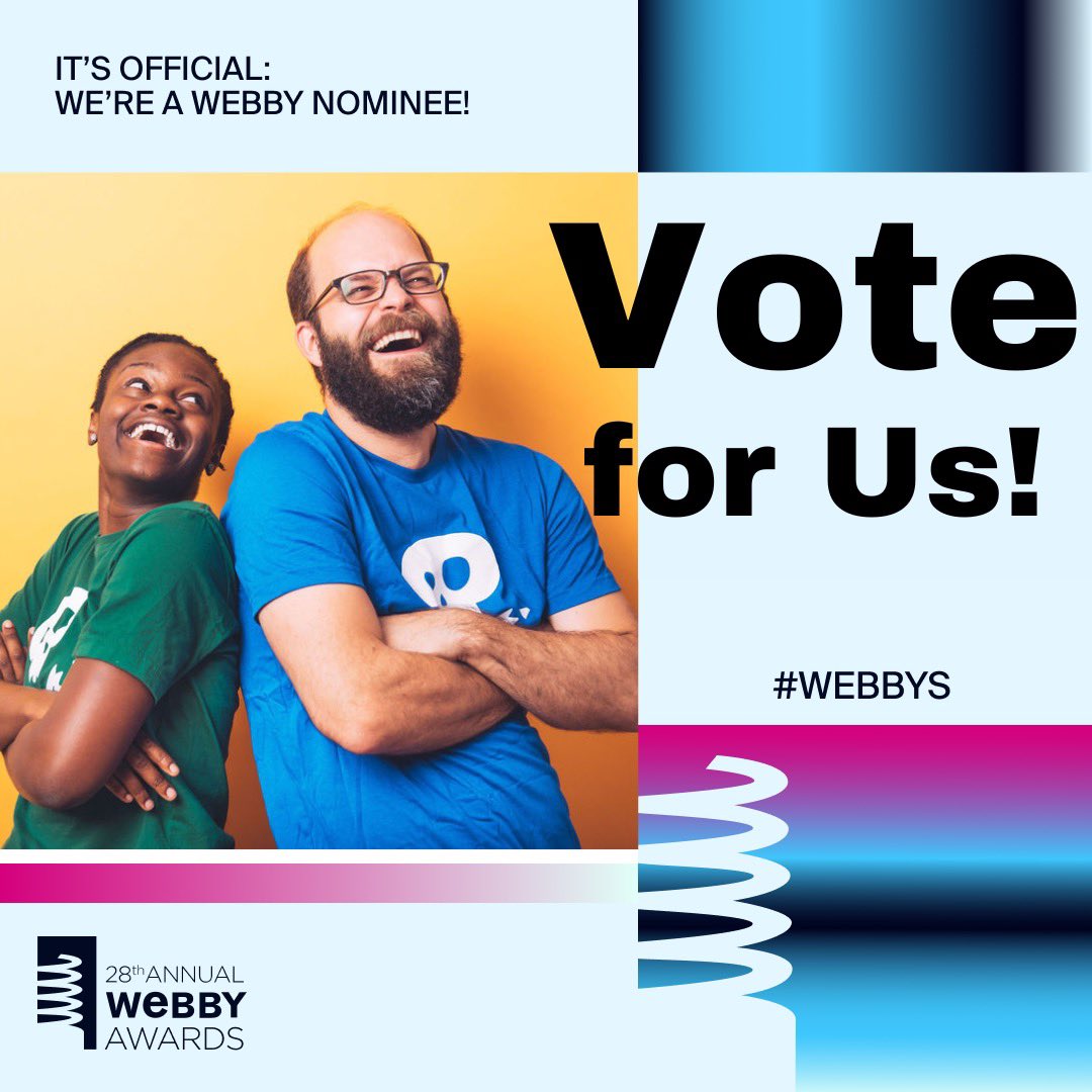 We’re nominated for another Webby! 🎉   We’re so excited to have the chance to win Best Kids and Family Podcast again. You can vote for us to win the People’s Choice here until April 18th! vote.webbyawards.com/PublicVoting#/…