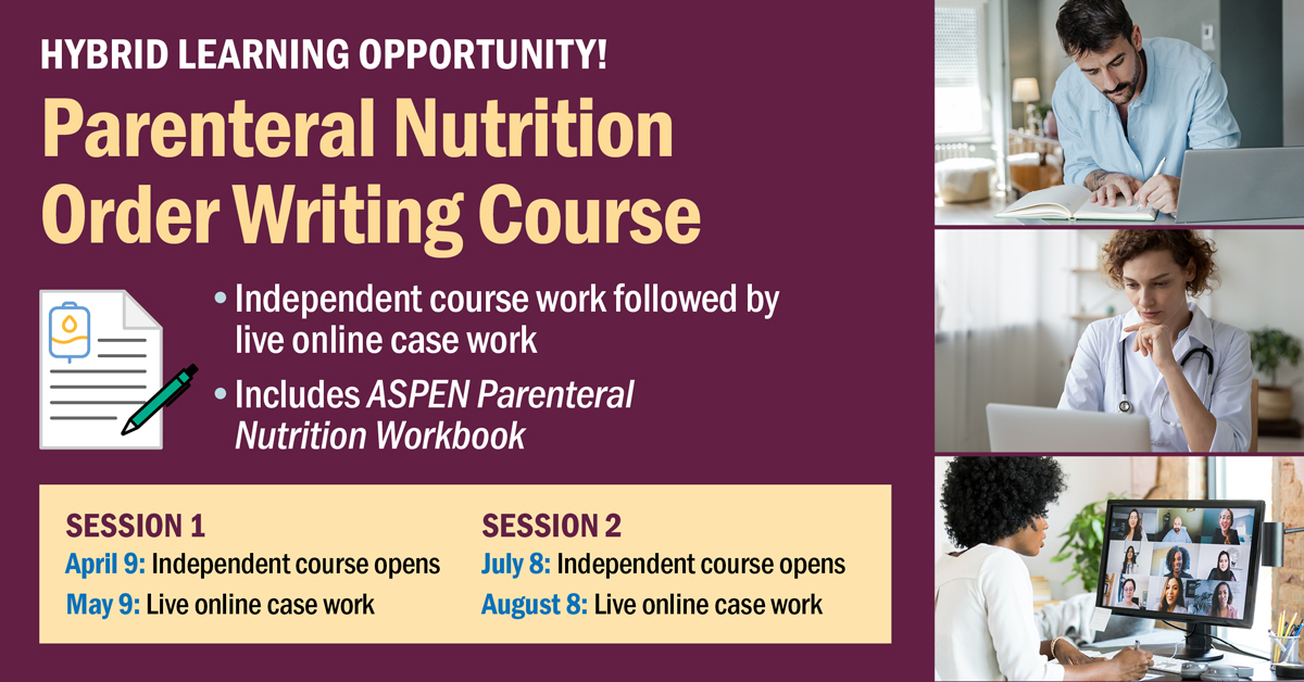 It's not too late to sign up for Session 1 of our PN Ordering Writing Course! Designed to enhance the care for patients requiring #parenteralnutrition, this is an opportunity you don’t want to miss. Register here: ow.ly/y3xO50R5TOw