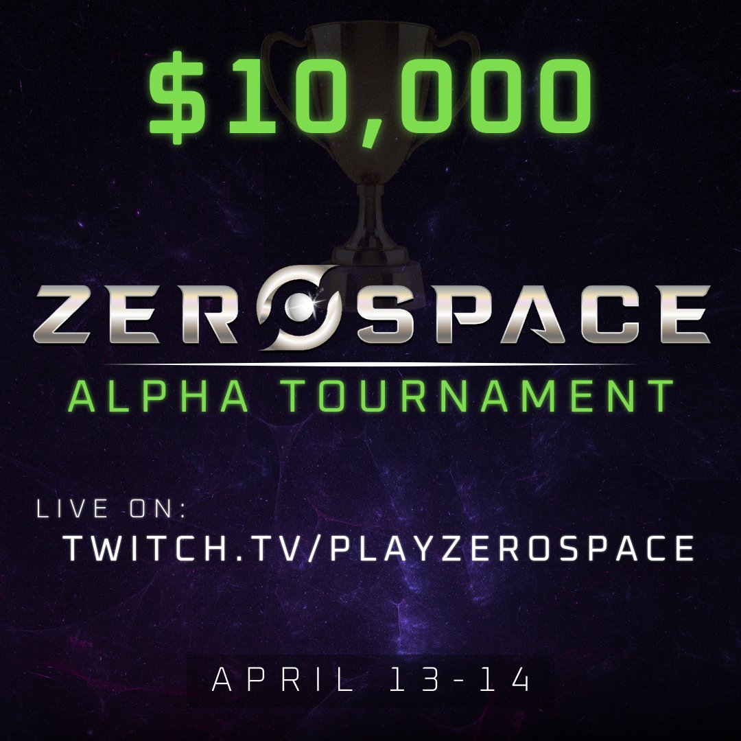 Join our $10,000 ZeroSpace tournament live on twitch.tv/playzerospace on April 13th & 14th! 🏆 16 players qualify via the ranked ladder, 16 from an open qualifier. 🎥 To qualify via the ranked ladder, players are required to livestream ZeroSpace for an average of 6 hours per