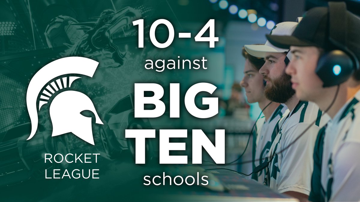 Rocket League secures the 3rd seed out of 16 teams going into the @BigEsportsConf playoffs! The Spartans finished the regular season 10-4 #SpartansWill #EsportsSchool #GoGreen