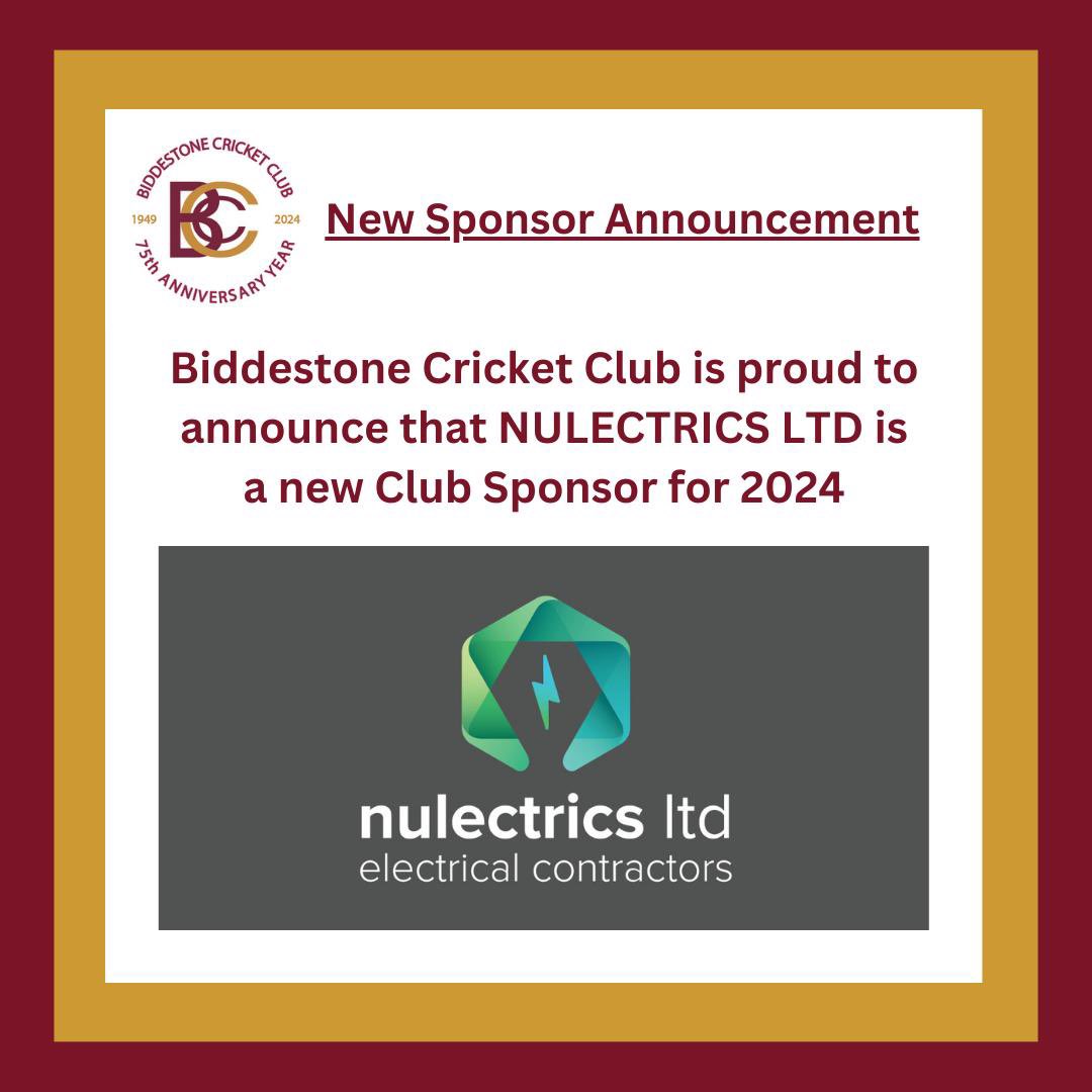 We continue to build the Biddestone family with another great sponsor onboard for this year. 🎉 @nulectrics 🎉 2024 is looking good, still plenty of sponsorship opportunities #biddestonecc #biddestonecricket #growingtheclub #growingthefamily #sponsor #newsponsorship