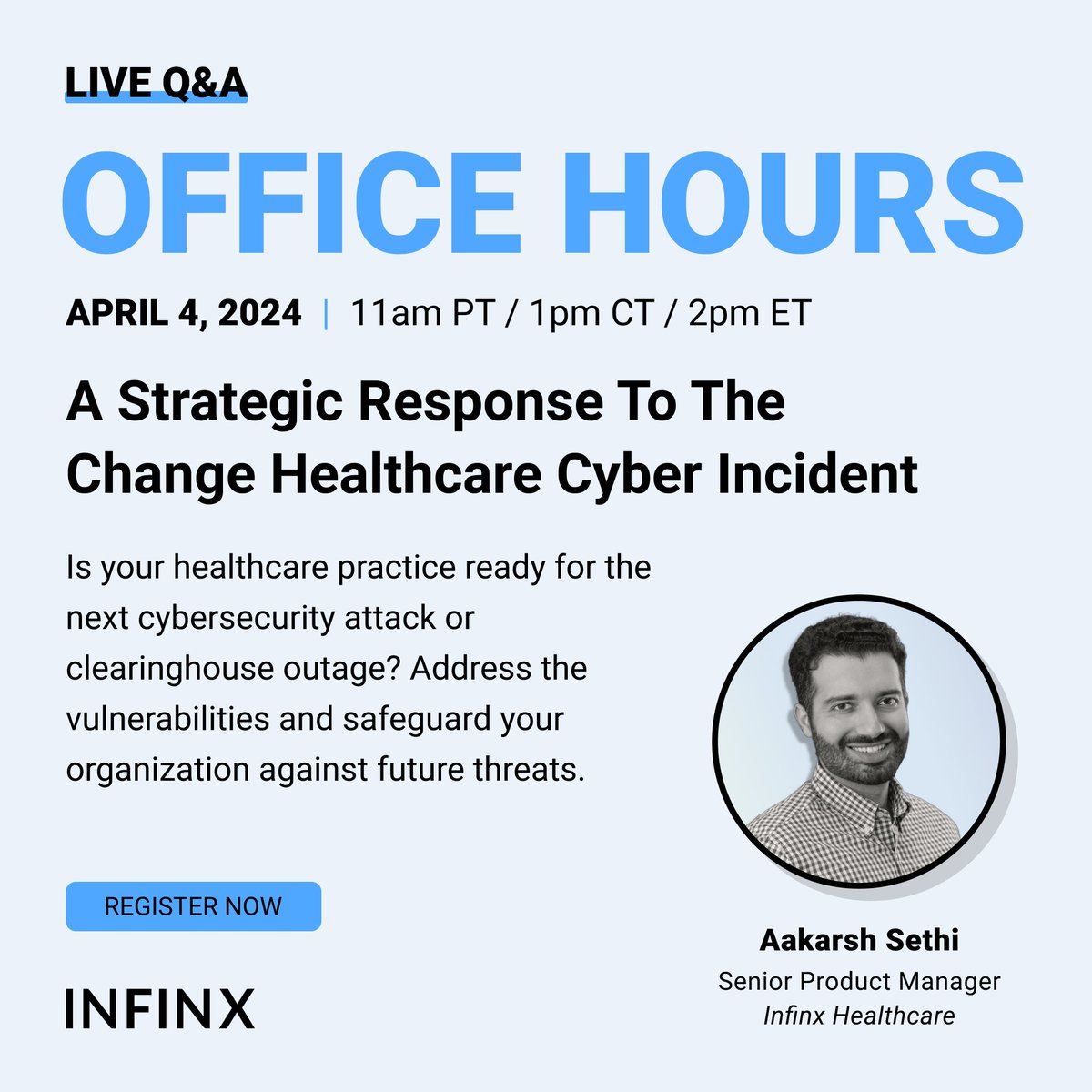 Worried about the Change Healthcare attack? In this week’s Office Hours, Aakarsh Sethi will cover: ✅ The Change attack ✅ How to address the breach ✅ Securing against future threats hubs.li/Q02rypmc0 #Cybersecurity #ChangeHealthcare #AI #RCMAutomation #MachineLearning