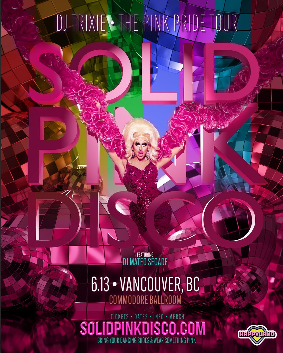 JUST IN: see Solid Pink Disco with DJ Trixie live on June 13 for The Pink Pride Tour 🤩 Tickets on sale Friday at 10am (local). RSVP here: bit.ly/3IYPMfn