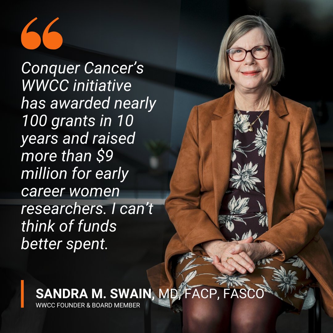 As @ASCO president, Dr. Sandra M. Swain saw the need to support women in oncology, creating the Women Who Conquer Cancer (WWCC) program in 2013. She continues to support the WWCC and Conquer Cancer's research programs to this day. Learn more about WWCC at brnw.ch/21wIrBB