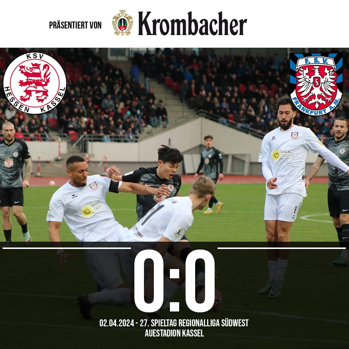 Am Ende steht gegen den FSV Frankfurt ein torloses Unentschieden. Danke an alle Fans, die den KSV heute vor Ort im Auestadion unterstützt haben! #ksvhessen #kassel #ksvhessenkassel #löwen #ksvfsv