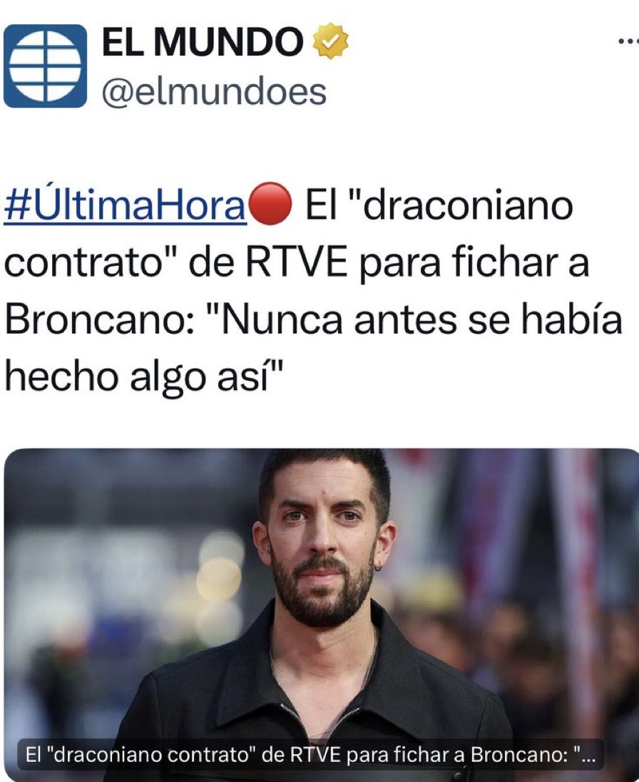 Cuando tenga que pagar a Hacienda a final de abril sabré que gran parte de ese dinero no irá a Sanidad o Educación sino a un tal Broncano, un presentador que yo nunca vi. #España2024