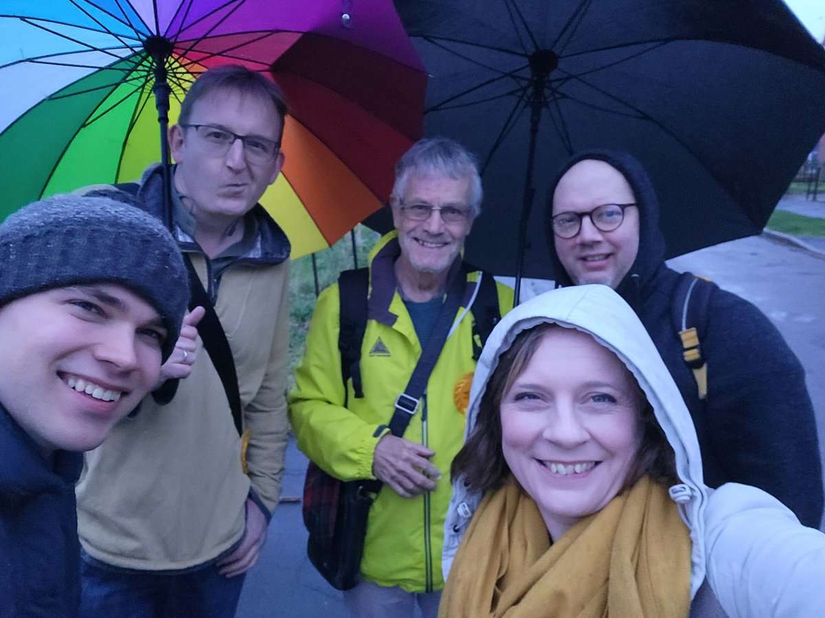 Well, that was wet... The obligatory selfie when you forget to check the weather forecast before canvassing in East Chesterton with @CambridgeLDs today.