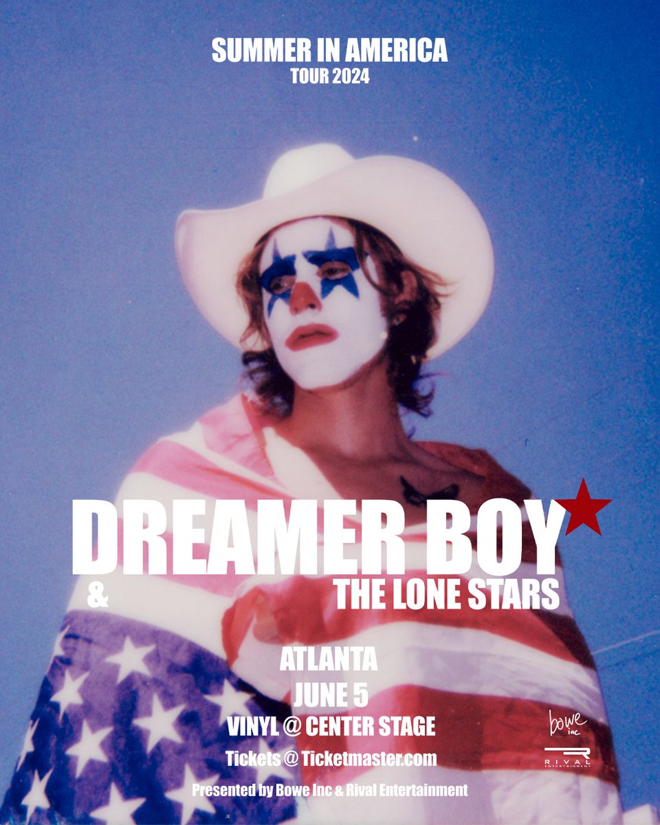 Bowe Inc. (@boweobrien) on Twitter photo JUST ANNOUNCED: <a href="/dreamerboyblue/">Zachary Arthur Taylor</a> #summerinamericatour in ATL 6/5 at Vinyl <a href="/CenterStageAtl/">Center Stage Atlanta</a>!
Presale Thursday 10am ET (password: DREAMER), public on sale Friday 10am ET
🎫:: bit.ly/dreamerboyatl JUST ANNOUNCED: <a href="/dreamerboyblue/">Zachary Arthur Taylor</a> #summerinamericatour in ATL 6/5 at Vinyl <a href="/CenterStageAtl/">Center Stage Atlanta</a>!
Presale Thursday 10am ET (password: DREAMER), public on sale Friday 10am ET
🎫:: bit.ly/dreamerboyatl