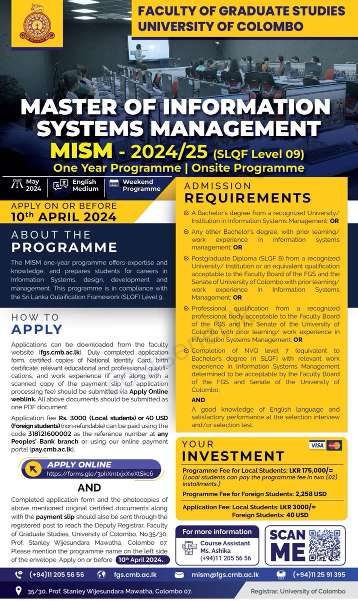 Master of Information Systems Management from the University of Colombo #masters #postgraduate #course #coursenet