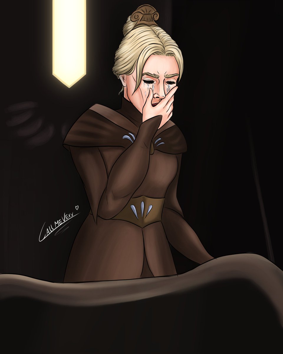 Day 3 of #satineweek2024 - Tears

Satine during Obi-Wan's fake funeral where she has a moment alone with 'him' and can't help but cry🥺 (no I still haven't forgiven the writers for hurting her like that >:c )

#satinekryze #duchesssatine #starwars #obitine #obiwankenobi