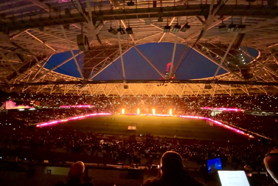 Football’s march towards sharing the same production values as AC/DC making good progress at West Ham tonight.