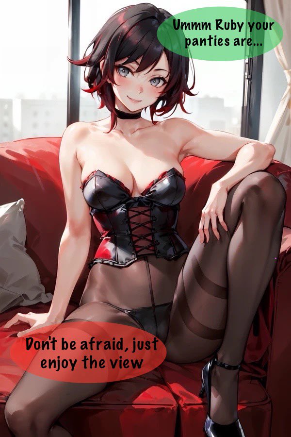 6918_n's tweet photo. Ruby wants Oscar to look ๐๐
#RWBY #NSFW #RWBYnsfw #captionNSFW https://t.co/h252OSEZBp