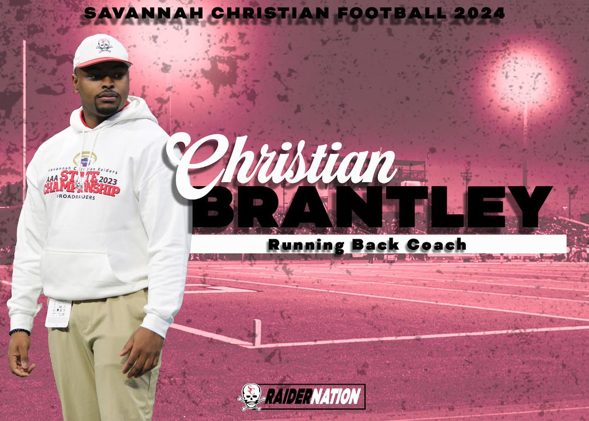 Coaching Spotlight! Coach Brantley joined our staff last year. He has been a great addition to our Raider offensive staff. He is officially a proud graduate of GSU! 🦅☠️🏈🏴‍☠️