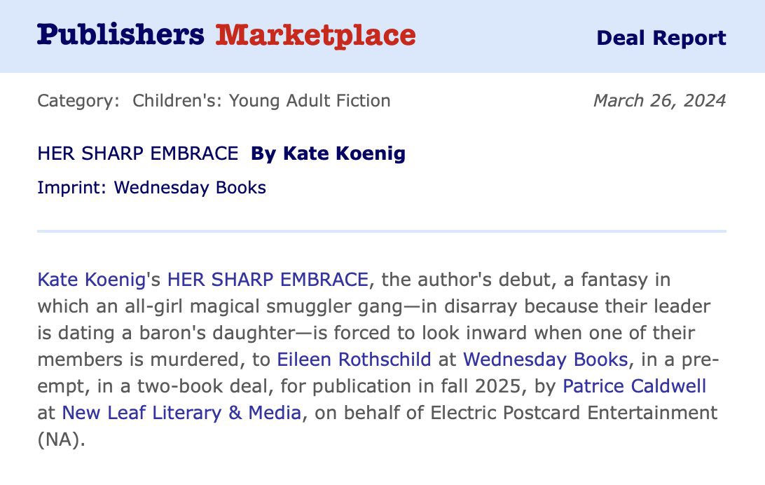 I am SO happy to share my first Publishers Marketplace announcement. 🥰 I’M GETTING PUBLISHED Y’ALL!!!