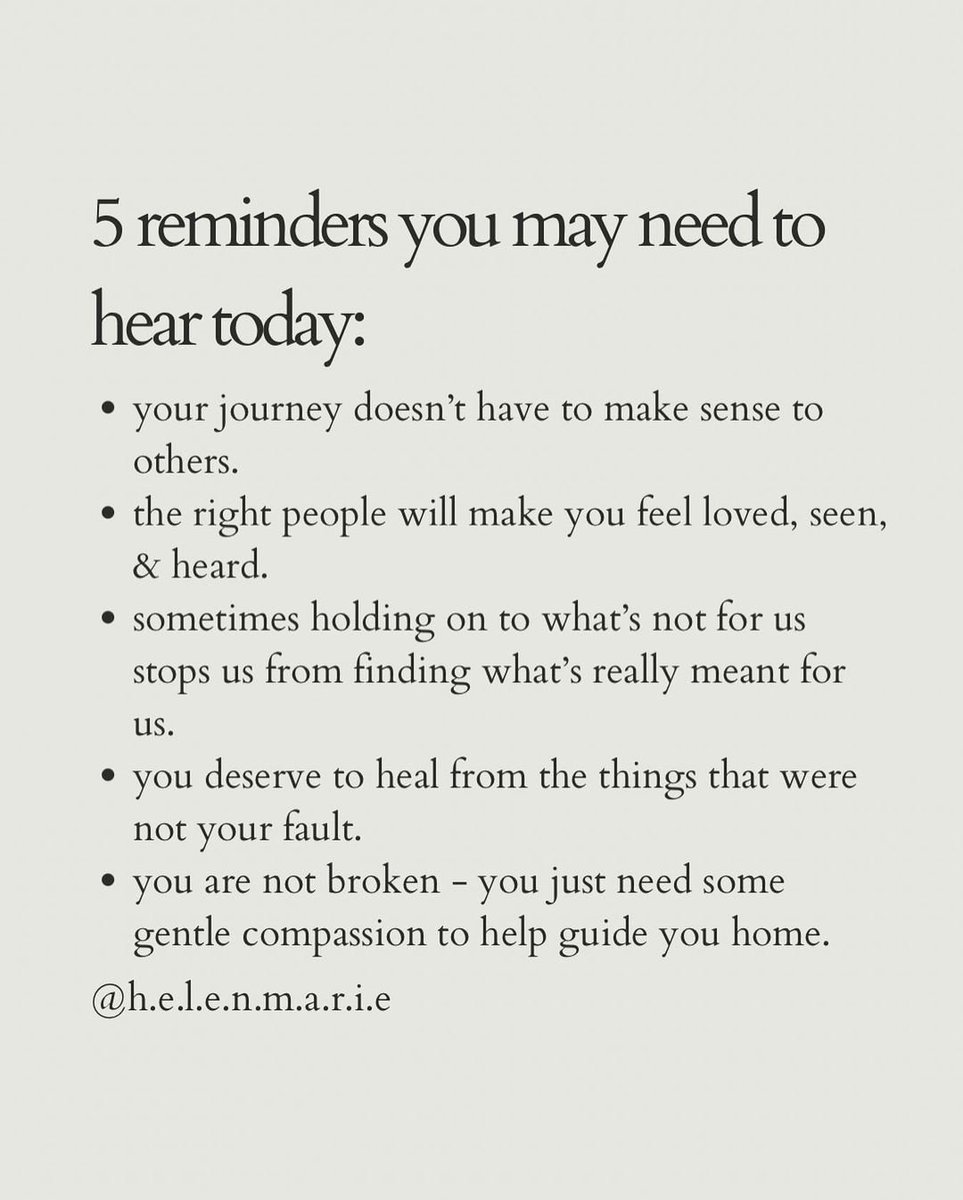 Repost @_helen_marie 5 reminders you may need to hear today. Which one resonates for you? ❤️ #gentlereminder #selfreminder #chooseyou #choosegrowth #growth #selfgrowth #youareenough #mentalwellness #healing #mentalwellbeing #selflove #selflovery #selfloveisthebestlove