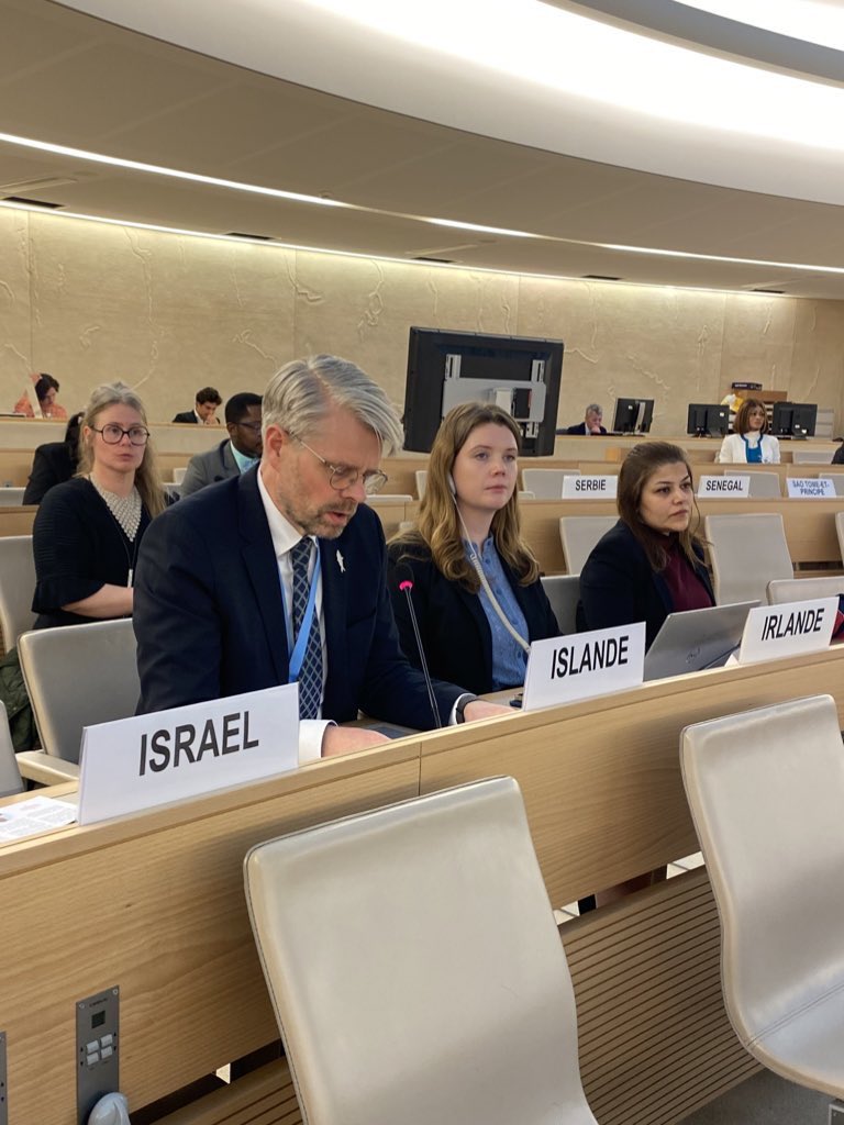 Today at #HRC55, 🇮🇸 on behalf of 🇩🇰🇪🇪🇫🇮🇱🇻🇱🇹🇳🇴🇸🇪🇮🇸 voiced grave concern about serious violations of human rights and international humanitarian law in the DRC. 🇮🇸 called for the cessation of all hostilities and expressed strong opposition to the death penalty in the DRC.