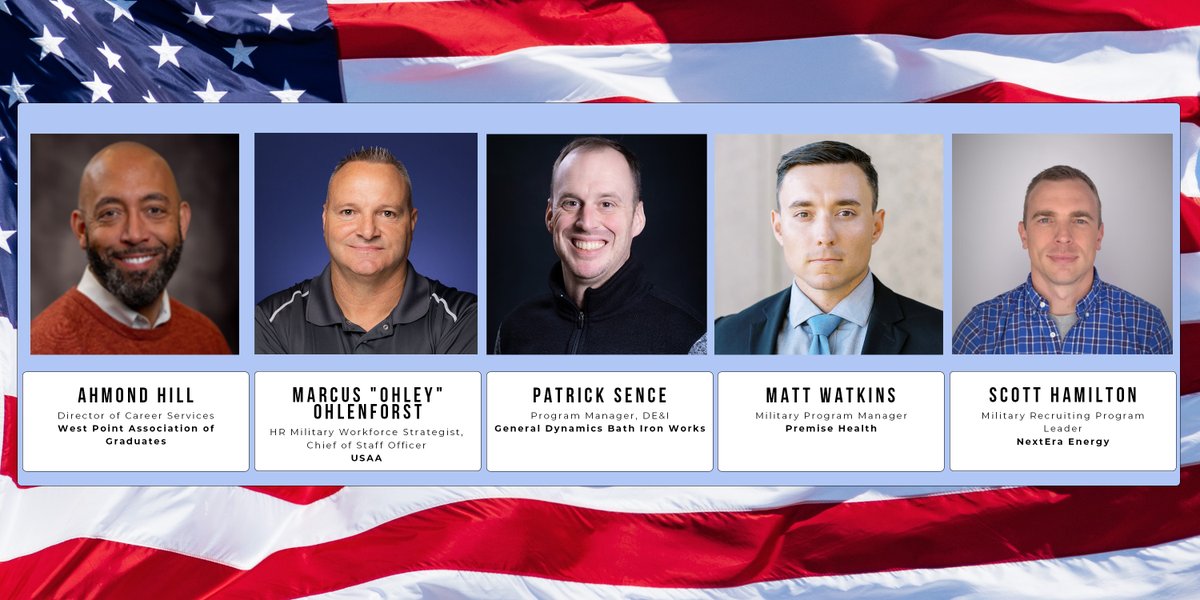 Register to join us on 4/11 in-person or virtually: employingusvets.com Introducing panelists for 'Are Your Automated CRM and ATS Systems Filtering Out Top Military-Connected Candidates' including @GDBIW, @WPAOG, @USAA, @PremiseHealth, and @nexteraenergy #employingUSVets