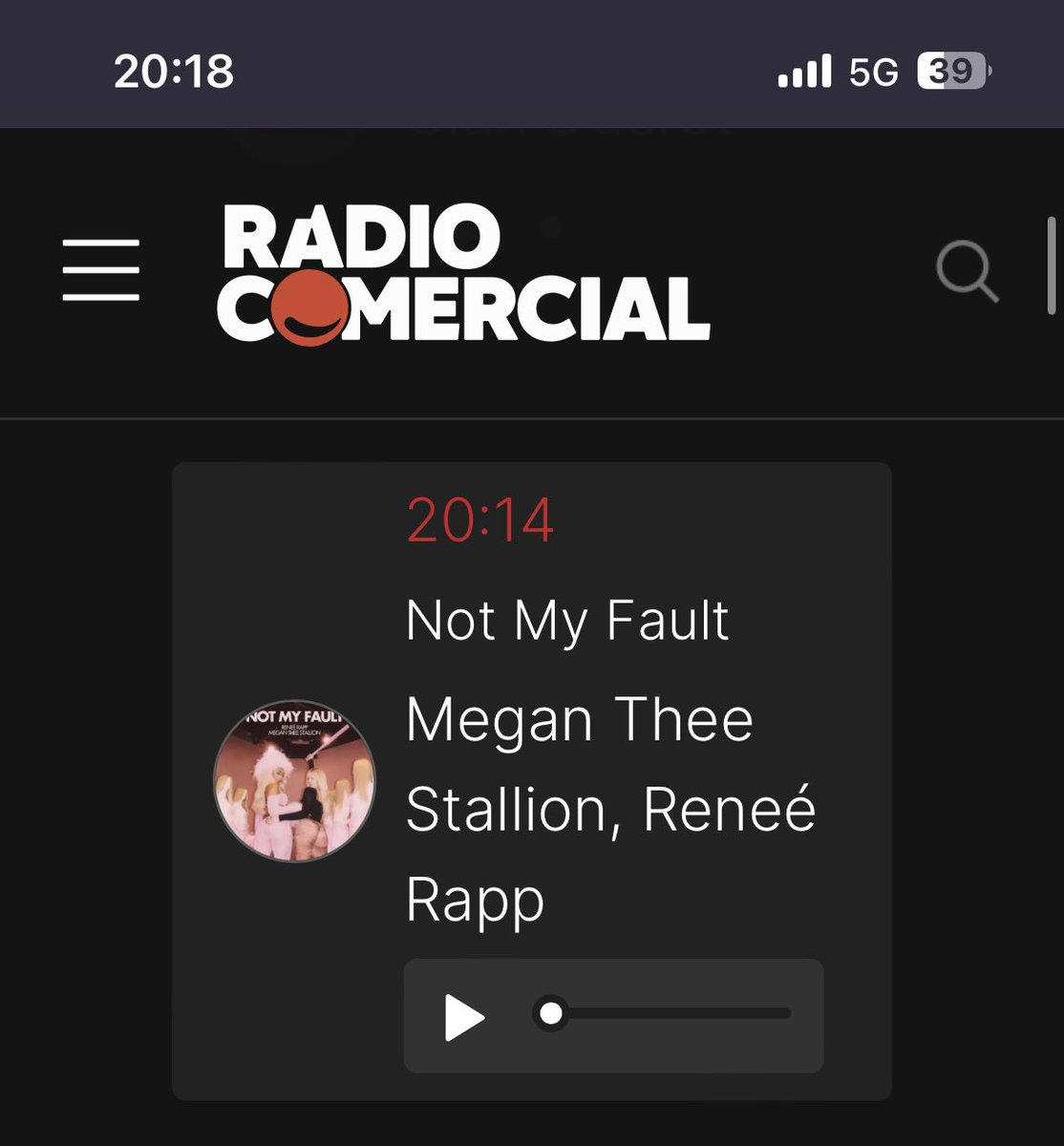 finally got to hear my girlie <a href="/reneerapp/">RMJ</a> on the radio <a href="/Radio_Comercial/">Rádio Comercial</a> sois lindos 😘