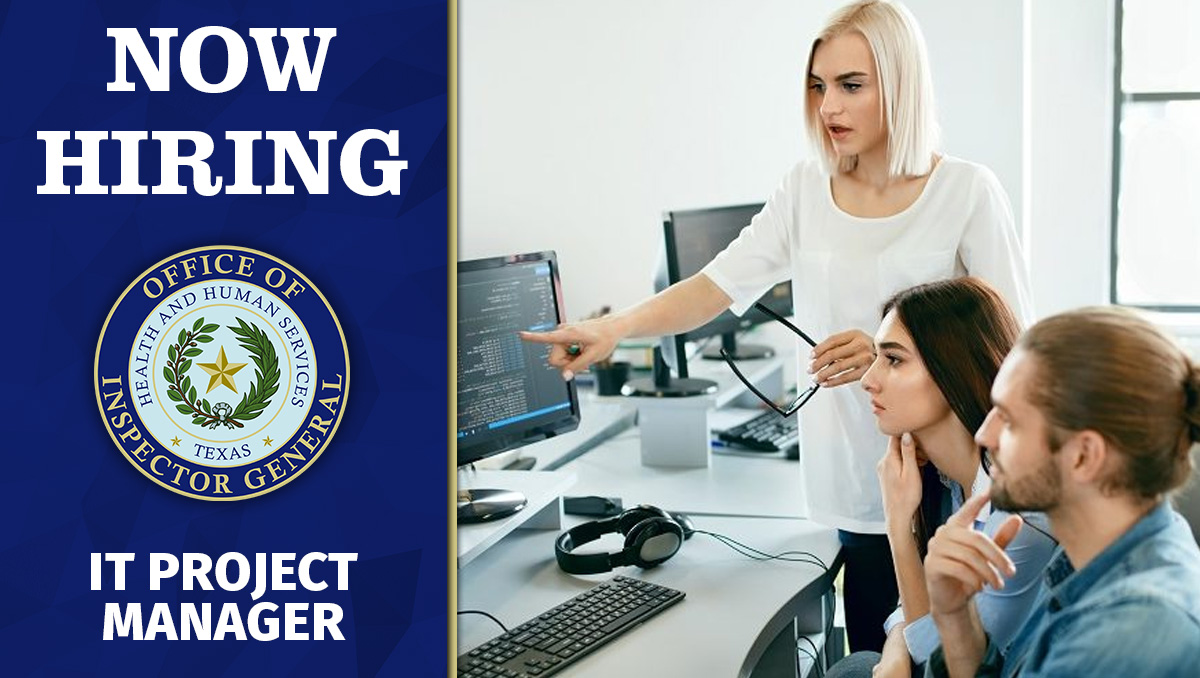 Seeking a IT project manager to join the OIG team. jobshrportal.hhsc.state.tx.us/ENG/careerport…
#jobsintexas #staffingTexas #puttingTexasToWork #TexasCareers