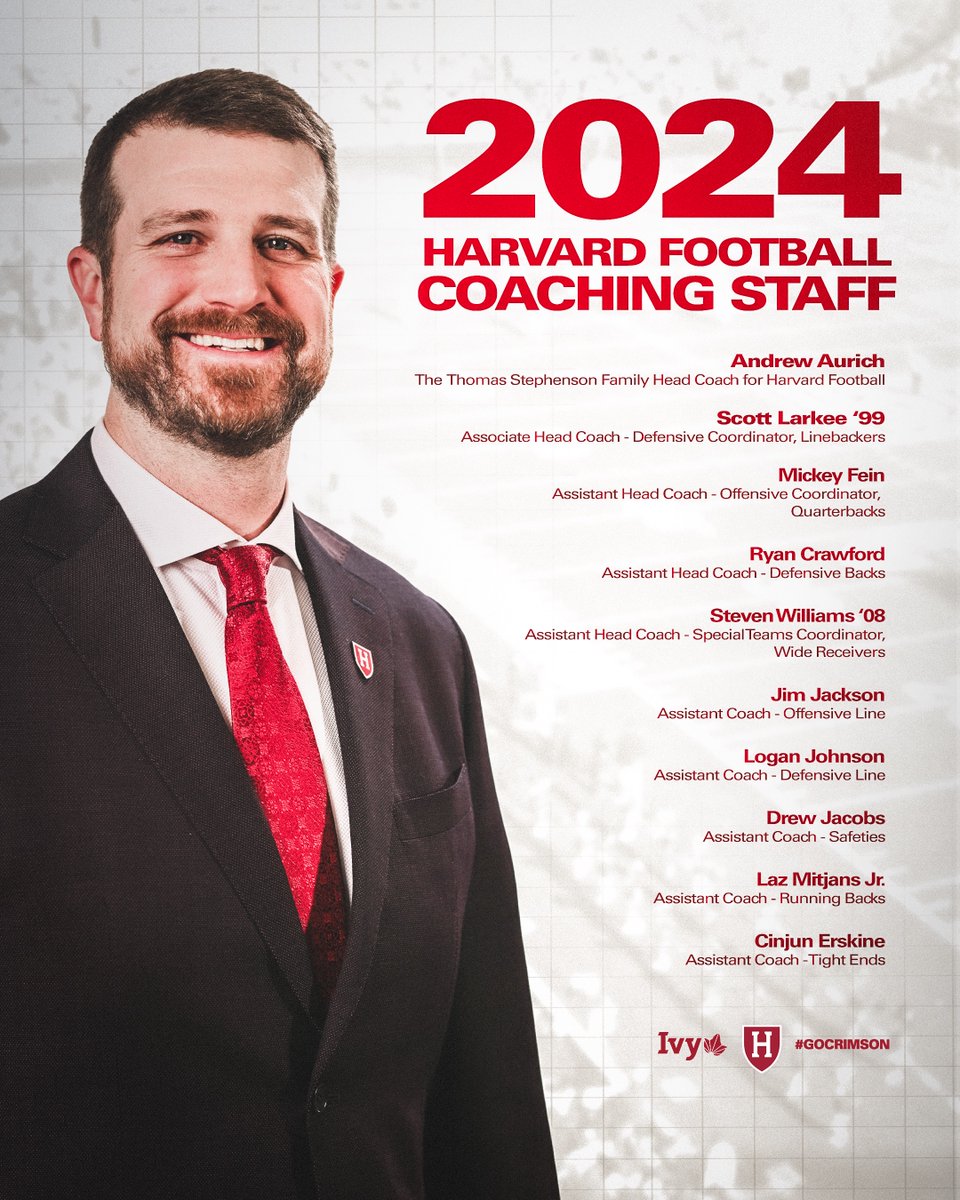 We're excited to announce @Coach_Aurich's coaching staff for 2024! 🗞️: bit.ly/3U0P5YZ #OneCrimson #GoCrimson