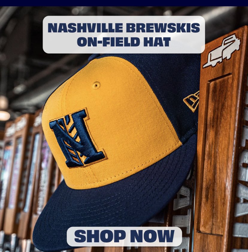 This design is the longest I’ve had to wait from when we finished it to when it made its real life debut! Introducing the onfield cap for the “Nashville Brewskis” uniform, part of the @nashvillesounds series of promo nights.