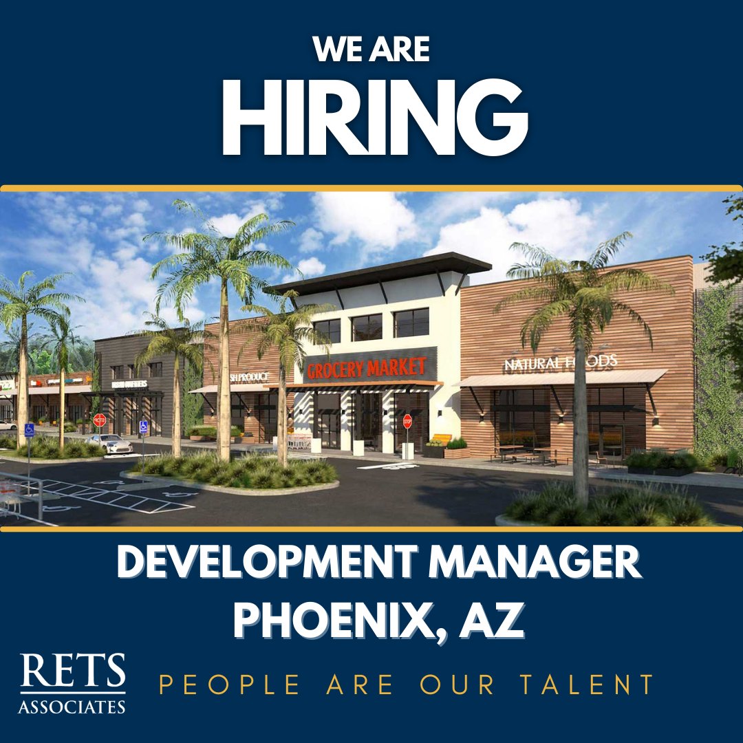 RETSAssociates's tweet image. 🌟JOB ALERT🚨RETS Associates is seeking a Development Manager in Phoenix AZ.
💼🏢Full Job Description: retsusa.com/wp-content/plu…
📧 Email your resume to nick@retsusa.com. #DevelopmentManager #CRE#Phoenix #JobPosting #RealEstateCareers #Hiring